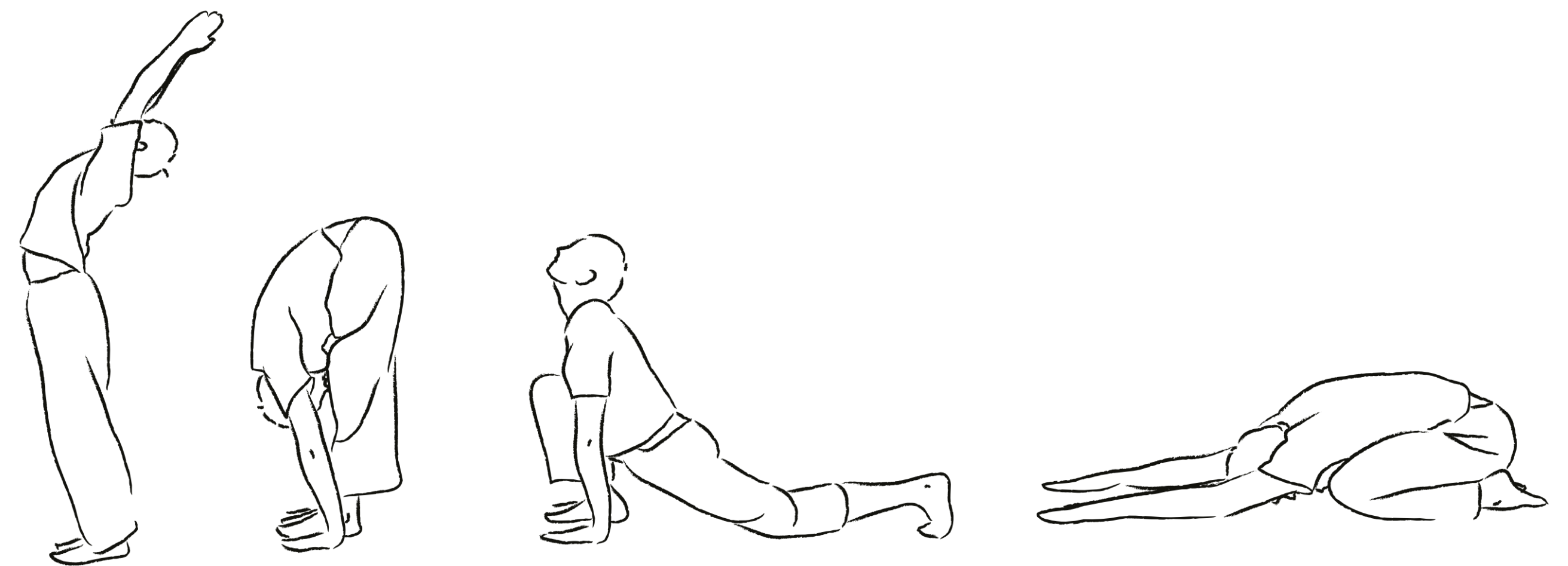 Crtež ljudi koji vježbaju jogu